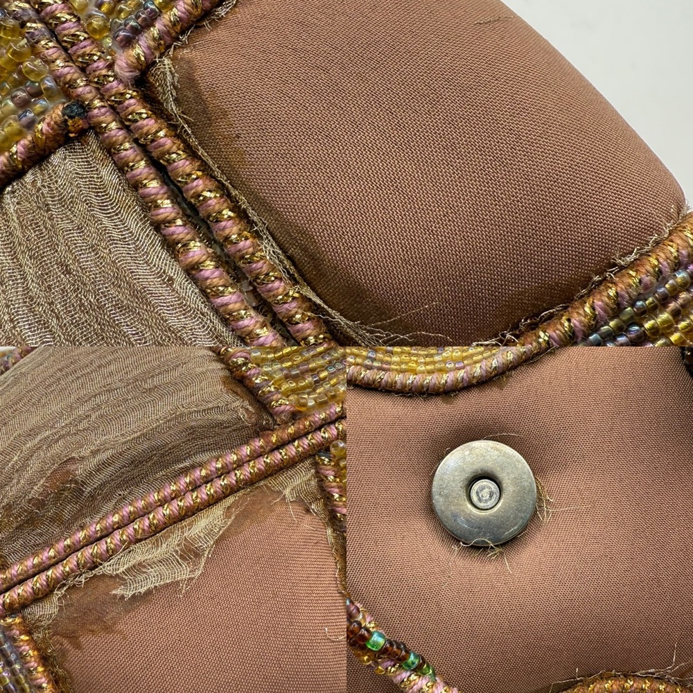 Vintage Mary Frances Embellished Floral Beaded Gems Crossbody Purse Clutch - Picture 8 of 16